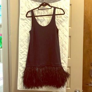 Theory feathered dress.